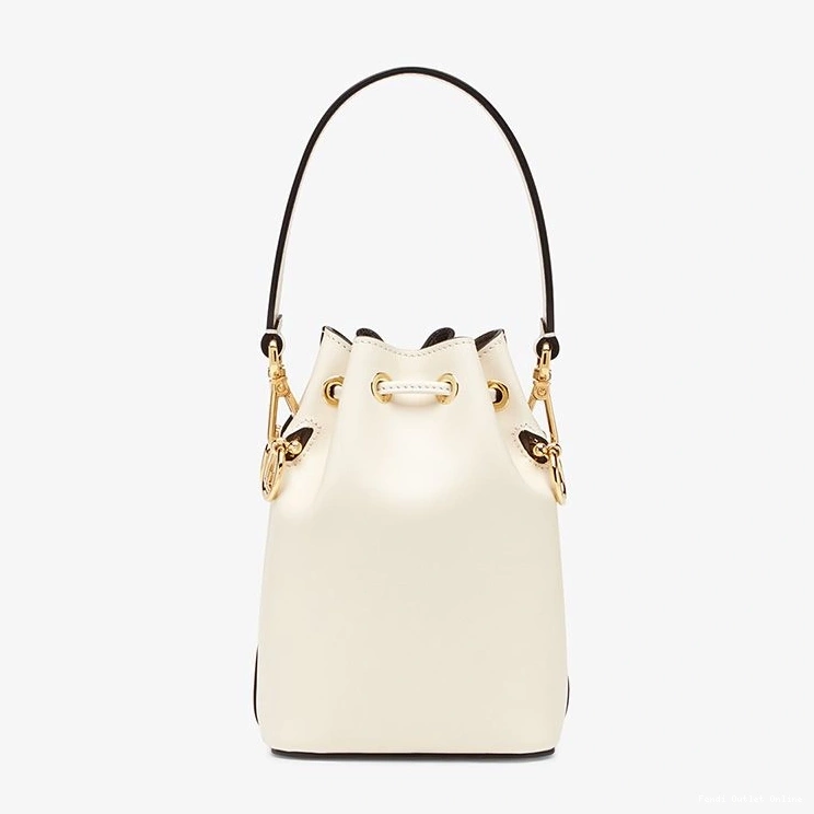 Affordable Bucket Logo In Leather Tresor Mon Bag White ROMA Calf Fendi Mini 0813
